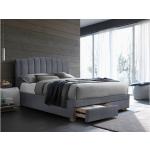 Dvojlôžkové postele Signal sivej farby v elegantnom štýle s prešívaným vzorom z dubového dreva s úložným priestorom 