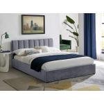 Dvojlôžkové postele Signal sivej farby v elegantnom štýle zo zamatu 