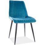 Jedálenské stoličky Signal tyrkysovej farby v modernom štýle zo zamatu 