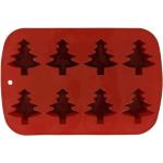 Formy na pečenie červenej farby zo silikónu vhodné do trúby s motívom: Vianoce s priemerom 26 cm 