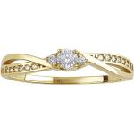 Zlaté prstene Silvego zlatej farby v trblietavom štýle zo zlata so zirkónom 58 na Svadbu 