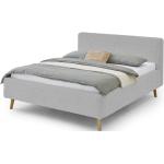 Dvojlôžkové postele sivej farby v škandínávskom štýle s nohami 