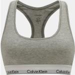 Dámske Designer Nevystužené podprsenky Calvin Klein Underwear sivej farby v športovom štýle z bavlny v zľave 