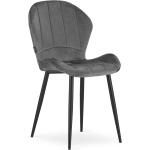 Jedálenské stoličky sivej farby v škandínávskom štýle zo zamatu 