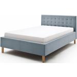 Dvojlôžkové postele sivej farby v modernom štýle s prešívaným vzorom z dubového dreva s nohami 