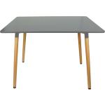 Jedálenské stoly sivej farby v škandínávskom štýle z bukového dreva 
