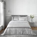 Prehozy na posteľ catherine lansfield sivej farby v trblietavom štýle s jednofarebným vzorom zo saténu 240x260 
