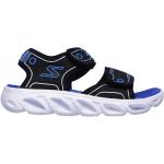Dámske Športové sandále Skechers Hypno-Flash čiernej farby zo syntetiky na suchý zips svietiace v zľave na leto 