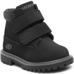 Chlapčenské Vysoké turistické topánky Skechers čiernej farby z koženky vo veľkosti 21 v zľave 
