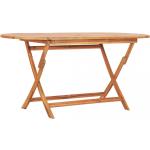 Jedálenské stoly hnedej farby v elegantnom štýle z teakového dreva na skladanie 