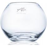 Vázy transparentnej farby v elegantnom štýle zo skla v zľave s výškou 10 cm s priemerom 10 cm 