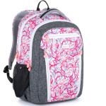 Pánske Školské batohy Bagmaster ružovej farby z polyesteru na zips reflexné prvky 
