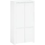 Šatníkové skrine Kondela bielej farby v elegantnom štýle MDF s policami vysoko lesklý povrch 