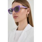 Dámske Designer Slnečné okuliare Gucci fialovej farby z plastu vo veľkosti 4 XL 