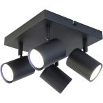 Bodové svietidlá Qazqa čiernej farby z kovu štvorcové smart home 4 ks balenie v zľave kompatibilné s GU10 