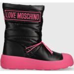 Dámske Designer Snehule Moschino Love Moschino čiernej farby z kože vo veľkosti 41 na zimu 