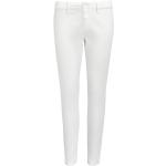 Dámske 7/8 nohavice bielej farby v elegantnom štýle z bavlny vo veľkosti XL na zips s opaskom na Svadbu 
