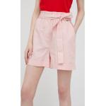 Dámske Riflové šortky Pepe Jeans ružovej farby s jednofarebným vzorom z bavlny vo veľkosti XS vysoký pás 