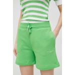 Dámske Šortky Tommy Hilfiger zelenej farby s jednofarebným vzorom z bavlny vo veľkosti XS vysoký pás 