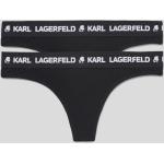 Dámske Designer String nohavičky Karl Lagerfeld čiernej farby v sexy štýle s jednofarebným vzorom vo veľkosti XS 