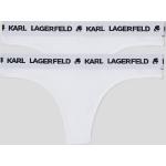 Dámske Designer String nohavičky Karl Lagerfeld bielej farby v sexy štýle s jednofarebným vzorom vo veľkosti XS 