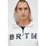Pánske Mikiny na zips Burton Crown bielej farby v športovom štýle z polyesteru na zips Kapucňa na zimu udržateľná móda 