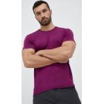 Pánske Bežecké tričká Icebreaker BIO fialovej farby v športovom štýle s jednofarebným vzorom z merina v zľave udržateľná móda 
