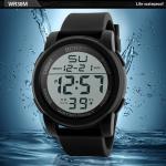 Pánske Náramkové hodinky nepremokavé v športovom štýle vhodné na potápanie s silikón remienkom  materiál púzdra Silikón s digitálnym displejom s vodeodolnosťou 5 Bar 