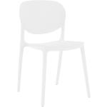 Záhradné stoličky Kondela bielej farby z plastu na stohovanie 
