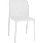 Záhradné stoličky Kondela bielej farby v elegantnom štýle z plastu na stohovanie v zľave 