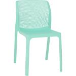 Záhradné stoličky Kondela mätovo zelenej farby v elegantnom štýle z plastu na stohovanie v zľave 