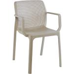 Záhradné stoličky Kondela hnedej farby v elegantnom štýle z plastu na stohovanie v zľave 