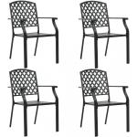 Jedálenské stoličky oceľovo šedej farby v modernom štýle z kovu na stohovanie 4 ks balenie lakovaný povrch 