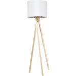 Stojace lampy Kondela bielej farby z dreva kompatibilné s E27 