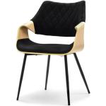 Jedálenské stoličky čiernej farby s prešívaným vzorom z dubového dreva 