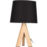 Stolové lampy čiernej farby z dreva kompatibilné s E14 