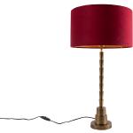 Stolové lampy Qazqa červenej farby v Art deco štýle z kovu v zľave kompatibilné s E27 