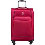 Stredné cestovné kufre červenej farby z polyesteru na zips integrovaný zámok objem 55 l 