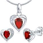 Dámske Súpravy šperkov červenej farby zo striebra na Valentín 