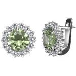 A-B Silver earrings Green sun with round vltavin and zircons jw-AGVZ2073/1
