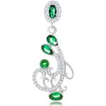 Strieborné prívesky Šperky eshop smaragdovej farby v trblietavom štýle zo striebra so smaragdom 