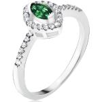 Strieborné prstene Šperky eshop zelenej farby zo striebra so zirkónom 64 