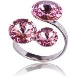 Dámske Strieborné prstene for you ružovej farby s kvetinovým vzorom z kryštálu 