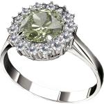 A-B Silver ring Green sun with a round vltavin and zircons jw-AGVZ3073