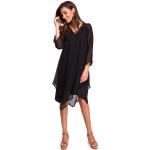 Dámske Letné šaty stylove čiernej farby z polyesteru s dĺžkou: Pod kolená v zľave 