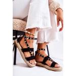 Dámske Nízke sandále kesi hnedej farby v elegantnom štýle vo veľkosti 38 s kamienkami v zľave na leto 