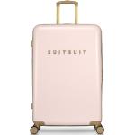 Dámske Veľké cestovné kufre SUITSUIT ružovej farby v modernom štýle s kvetinovým vzorom z plastu 