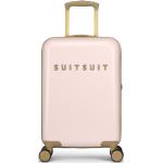 Dámske Malé cestovné kufre SUITSUIT ružovej farby v modernom štýle s kvetinovým vzorom z plastu 
