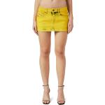 Dámske Riflové sukne Diesel žltej farby z denimu nízky pás 
