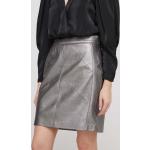 Dámske Designer Puzdrové sukne DKNY striebornej farby z koženky vo veľkosti M metalické Vegan 